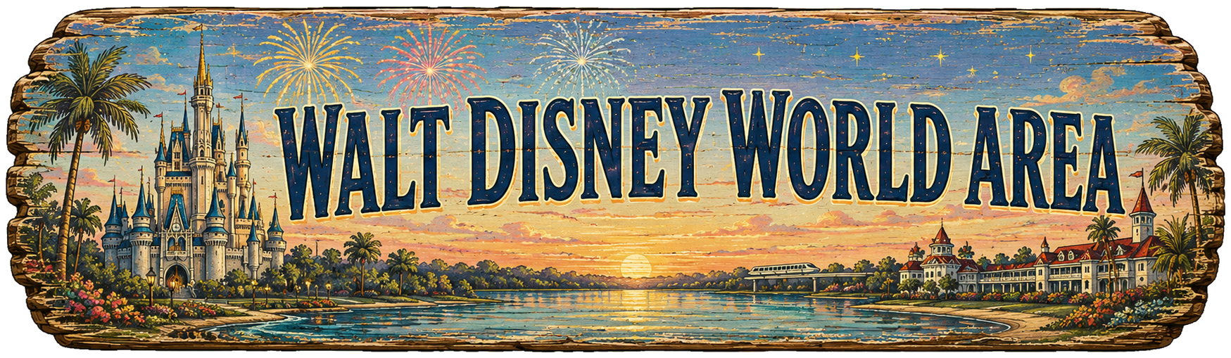 Walt Disney World Area place sign artwork