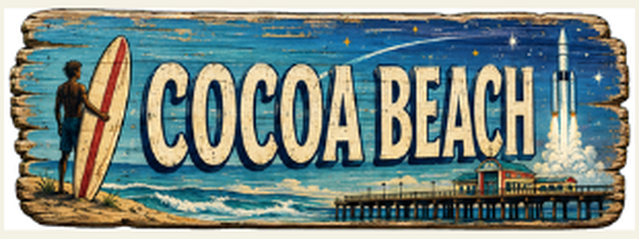 Cocoa Beach destination sign