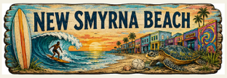 New Smyrna Beach destination sign