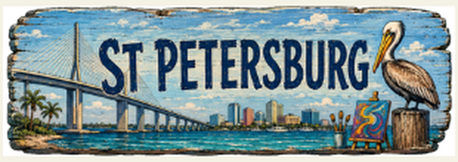 St Petersburg destination sign