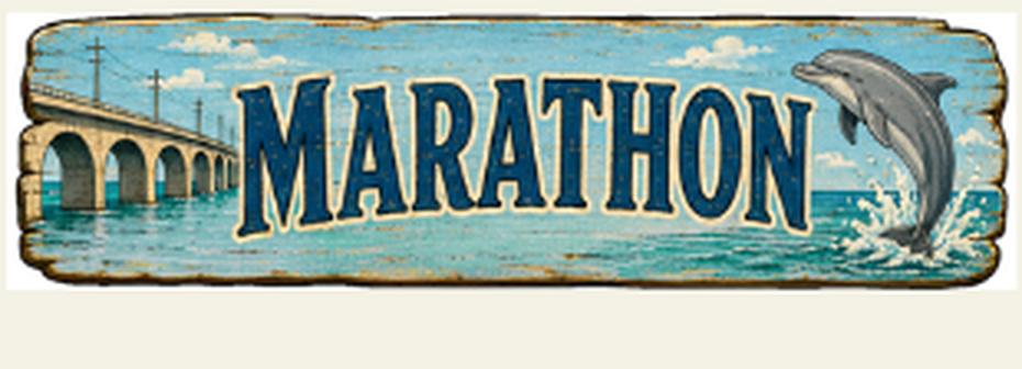 Marathon destination sign